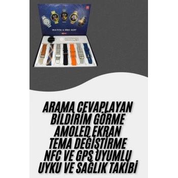 Nevamel Akıllı Saat Çoklu Kordon Seçenekli Dokunmatik Ekran Nabız Sensörlü