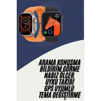 Nevamel® Akıllı Saat Kordon Hediyeli Güçlü Batarya Kapasiteli Titreşimli Bildirim Görme Unisex