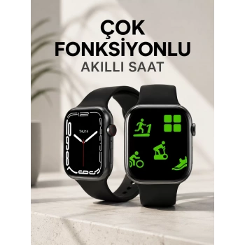 Nevamel® Akıllı Saat Tema Değiştirme Uyku ve Sağlık Takibi Sesli Asistan Bildirim Görme