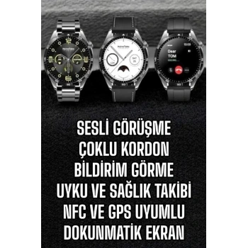 Nevamel® Akıllı Saat Titreşimli Amoled Ekran Uyku ve Sağlık Takibi Sesli Görüşme