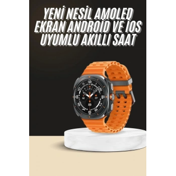 Nevamel® Akıllı Saat Unısex Zarif Görünümlü Titanyum Kasa Amoled Ekran Müzik Dinleme