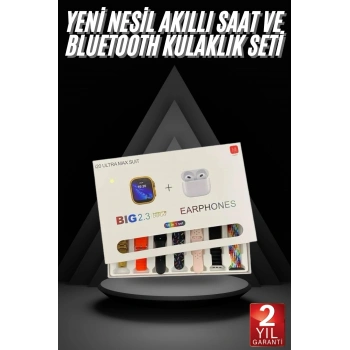 Nevamel® Akıllı Saat ve Air Pro Kulaklık 7 Kordonlu Çok Fonksiyonlu İkili Set