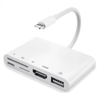 Nevamel Ally 5in1 Lightning HDMI Dijital Av Adaptör+ Otg USB Hub Kamera TF SD Okuyucu-(5775)