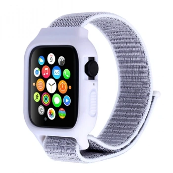 Nevamel Ally Apple Watch 6-SE-5-4 44mm / 3-2-1 42mm Kayış Kordon Kılıf Silikon-(5775)