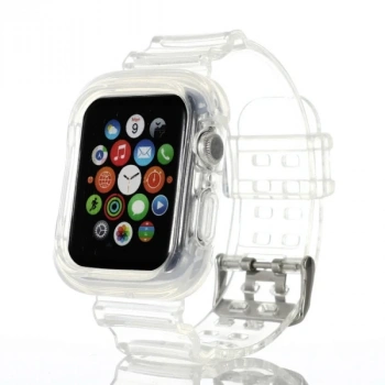 Nevamel ALLY Apple Watch 6-SE-5-4 44mm / 3-2-1 42mm Kayış Kordon Kılıf Silikon-(5775)