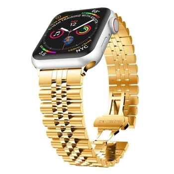 Nevamel Ally Apple Watch 7-8 41mm 6-5-4 40mm Kayış Kordon Paslanmaz Çelik 3-2-1 38mm-(5775)
