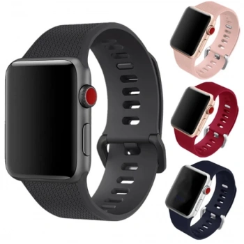 Nevamel Ally Apple Watch 7-8 41mm 6-5-4 40mm Sport Soft Silikon Kayış Watchbelt 3-2-1 38mm-(5775)