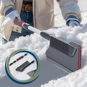 Nevamel® ALLY Araba Kar Fırçası Kar Küreği Teleskopik Döndürülebilir Araç Kar Fırçası-(5775)