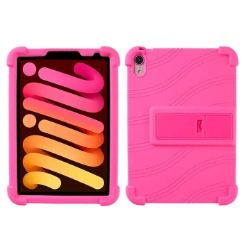 Nevamel Ally iPad Mini 6 (2021) ve Mini 7 (2024) Kılıf Standlı Silikon Tablet Kılıfı-(5775)