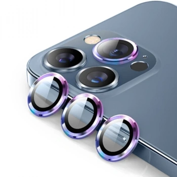 Nevamel ALLY İPhone 13 Pro -13 Pro Max 3D Metal Çerçeveli Kamera Lens Koruyucu-(5775)