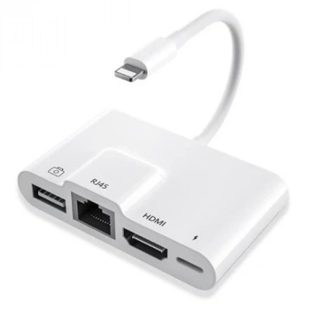 Nevamel ALLY İPhone 3İN1 Lightning HDMI RJ45 OTG Digital AV Adaptör Hub-(5775)