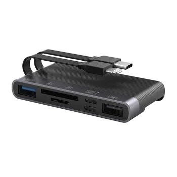 Nevamel ALLY NK-1048HD 6in1 USB + Type-C + Lightning + SD-TF Kart Okuyucu Çevirici Adaptör-(5775)