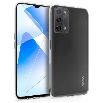 Nevamel Ally OPPO A55 5G Kılıf Kamera Korumalı Ultra İnce Şeffaf Silikon Kılıf-(5775)