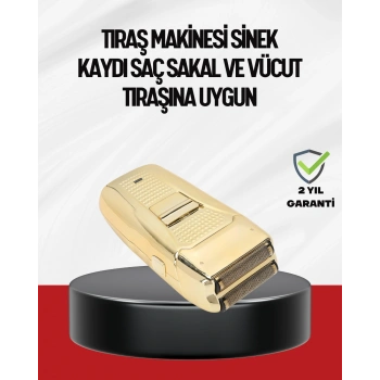 Nevamel Altın Kaplama Kablolu Erkek Tıraş Makinesi Favori Aparatlı
