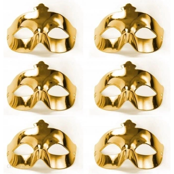 Nevamel Altın Metalize Renk Düz Balo Parti Maskesi