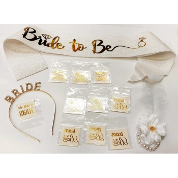 Nevamel Altın Renk Bride Partisi Seti 13 Parça