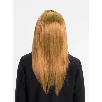 Nevamel Altın Renk Düz Kesim İçi Astarlı Uzun Parti Peruğu
