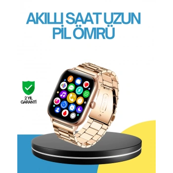 Nevamel® AMOLED Ekranlı Türkçe Menülü Akıllı Saat Bluetooth Görüşmeli