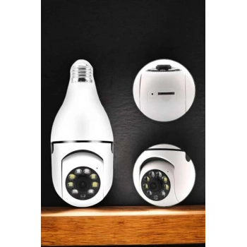 Nevamel® Ampul Görünümlü Güvenlik Kamerası Duylu Wifi Kamerası Dönebilen