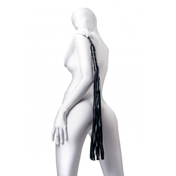Nevamel® Anonymo Bdsm Kırbaç #0005 , Pu Deri, Siyah, 64 Cm (Kod:0005)