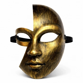 Nevamel® Antik Efektli Altın Yarım Yüz Plastik Parti Maskesi