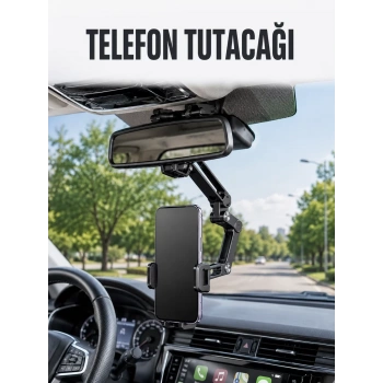 Nevamel® Araç Dikiz Aynası Telefon Tutucu Ayarlanabilir Katlanabilir Navigasyon Telefon Standı