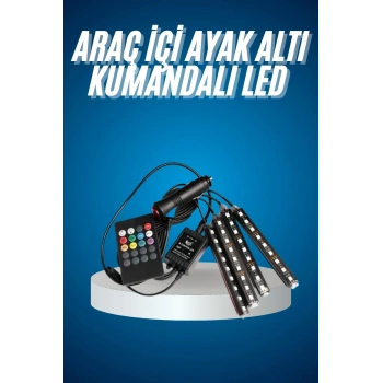 Nevamel Araç Içi Aydınlatma Kumandalı 12 Led Ayak Altı Led Ambiyans Işığı Sese Duyarlı Kumandalı