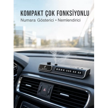 Nevamel® Araç İçi LED Park Telefon Numarası Göstergesi Ön Cam Uyumlu 2 Koku Hediyeli Yeni Nesil