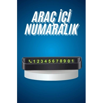 Nevamel Araç İçi Numaratör Numaralık Oto Cam Kartı Fosforlu Numaratör
