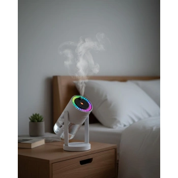 Nevamel® Araç ve Ev İçin Hava Nemlendirici Projektörlü Sessiz Buhar