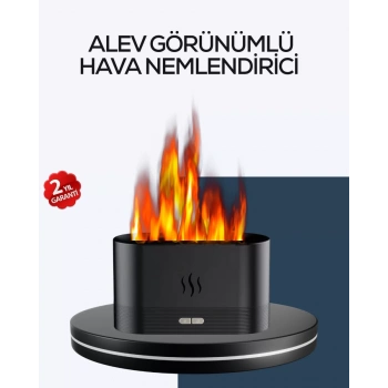 Nevamel® Aromatik Oda Kokusu Difüzörü Alev Tasarımlı LED Işıklı Nemlendirici
