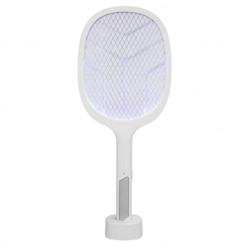 Nevamel® ASONIC AS-A25 Beyaz-Gri 3000V Raket Tipi UV Mor Işıklı 1200mAh Bataryalı Şarj Edilebilir Sinek Öldürücü(1923)