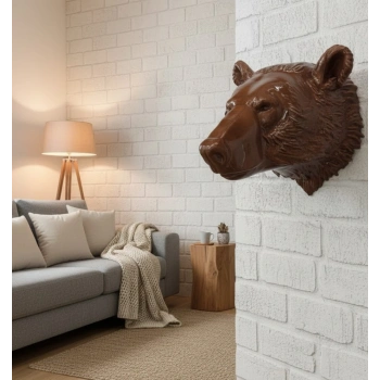 Nevamel® Ayı Başı Duvar Dekoru Modern Asılabilir Heykel 25x19 cm