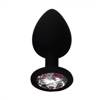 Nevamel® Backpart Taşlı Silikon Anal Tıkaç - Siyah