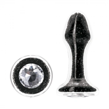 Nevamel® Backpart Yıldız Tozu İçi Kristalli Cam Anal Tıkaç - Siyah