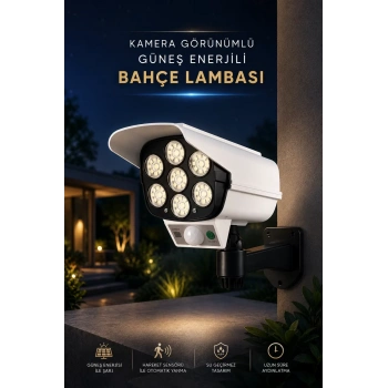 Nevamel® Bahçe Aydınlatması Hareket Sensörlü Led Aydınlatma Kamera Görünümlü