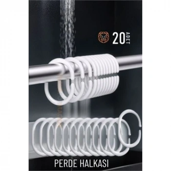 Nevamel® Banyo Perde Halkası 20li Set – Dayanıklı Kolay Takılan Şık Tasarım