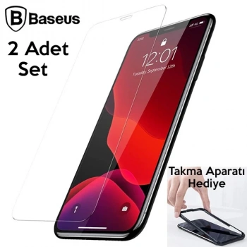 Nevamel Baseus İPhone 11 Pro- X-XS 0.3mm Ful Tempered Cam Ekran Koruyucu 2 Adet Set-(5775)