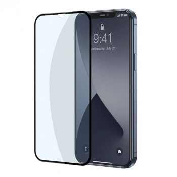 Nevamel Baseus İPhone 12 Pro Max 6.7 0.3MM Full Anti Blue Light Tempered Cam Ekran Koruyucu 2Adet Set-(5775)