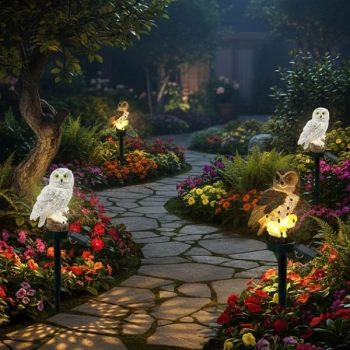 Nevamel Baykuş Tasarımlı Solar Kazıklı Bahçe Aydınlatma