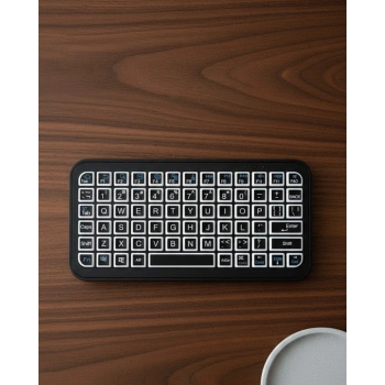 Nevamel® Bluetooth 5.2 Destekli Kablosuz Mini RGB Klavye Ultra İnce