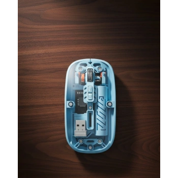 Nevamel® Bluetooth 5.2 Destekli Mavi Pilli Kablosuz Mouse