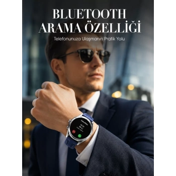Nevamel® Bluetooth Arama Destekli Uzun Pil Ömürlü Akıllı Saat 3 Kordonlu