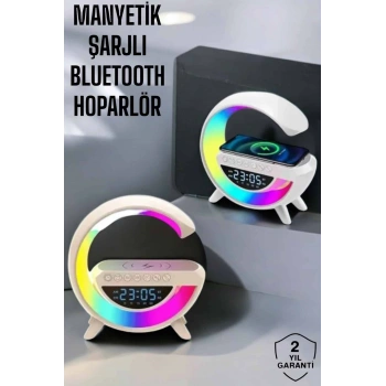 Nevamel® Bluetooth Hoparlör 15W Kablosuz Hızlı Şarj LED Gece Lambası