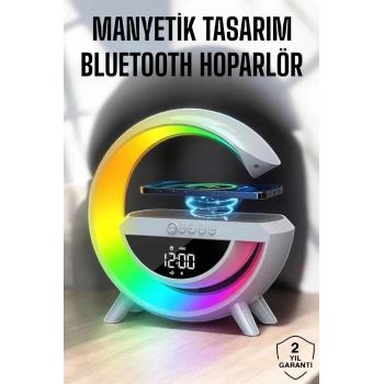 Nevamel® Bluetooth Hoparlör Dijital Göstergeli Wireless Şarj RGB Işıklı