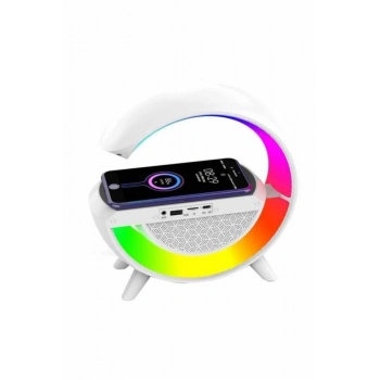 Nevamel Bluetooth Hoparlör G Şekli Atmosfer Akıllı Rgb Lamba Wireless Kablosuz Şarj