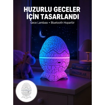 Nevamel® Bluetooth Hoparlör Özellikli 7 Renkli Gece Aydınlatması Yeni Nesil