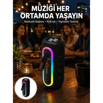 Nevamel® Bluetooth Hoparlör USB Şarjlı Uzun Pil Ömrü Android ve İOS Uyumlu Renkli Yeni Nesil