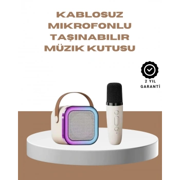 Nevamel® Bluetooth Karaoke Mikrofon ve Hoparlör Seti Taşınabilir