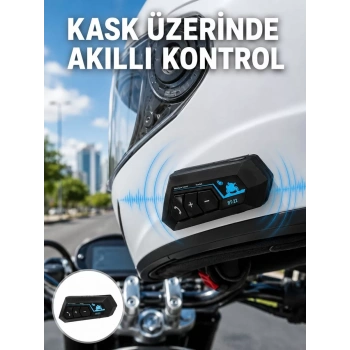 Nevamel® Bluetooth Kask Kulaklığı Intercom 5.0 Bluetooth Android ve İOS Uyumlu Yeni Nesil